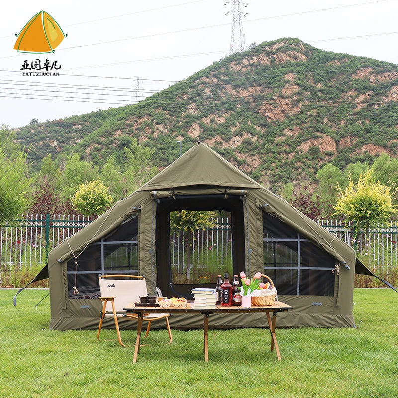 Waterproof Family Glamping Tent  Luxury Large Inflatable Camping Tent