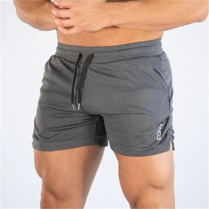 2023 NEW Fitness Sports Shorts Man Summer Gyms Workout Male Breathable Mesh Shorts Casual Beach Short Pants Men Sportswear