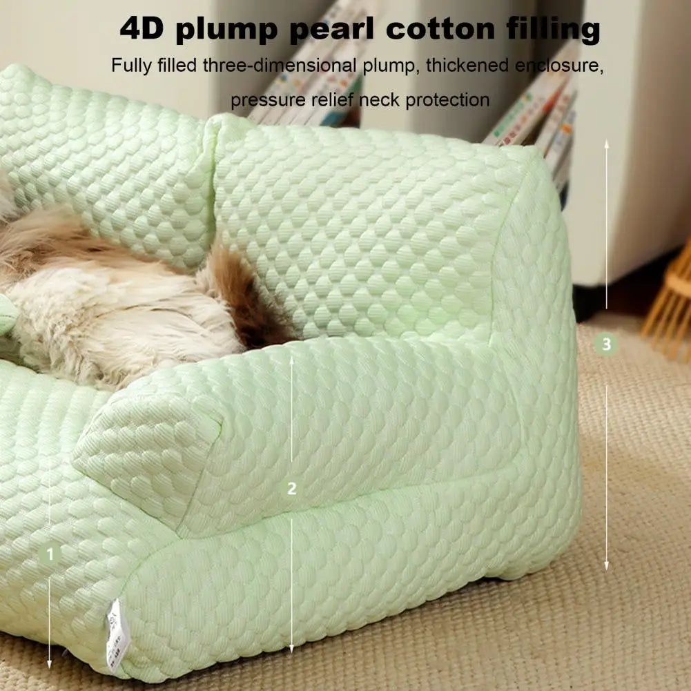 Season Pet Bed Pet Sofa Bed Ice Silk Pet Bed Set for Small Medium Dogs Cats Summer Sleeping Comfort for Furry Friends Thick