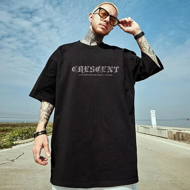 2024 Summer New Short Sleeve T-Shirt 3d Moon Print Men's T-Shirt Daily Casual Man Clothing Loose Oversized Tee For Men Trend Top