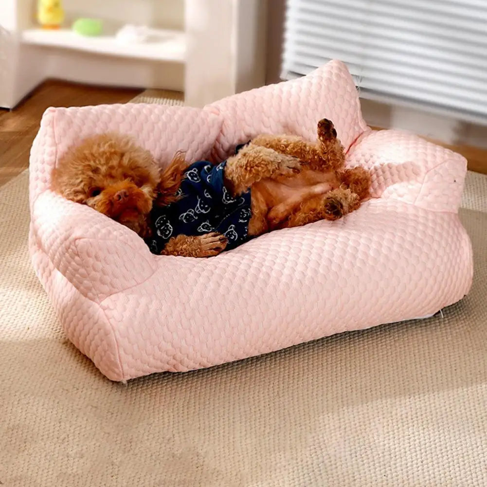 Season Pet Bed Pet Sofa Bed Ice Silk Pet Bed Set for Small Medium Dogs Cats Summer Sleeping Comfort for Furry Friends Thick