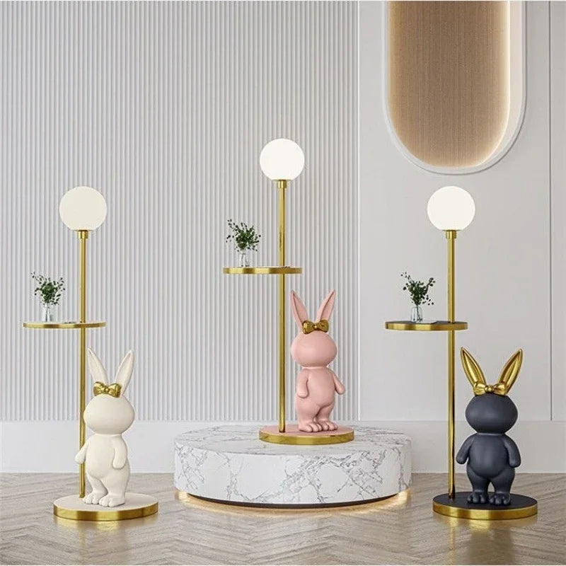 Nordic Modern Rabbit Table LED Floor Lamp for Living kids Children‘s room Bedroom Coffee Bedsidecorner Ambient Night LIght