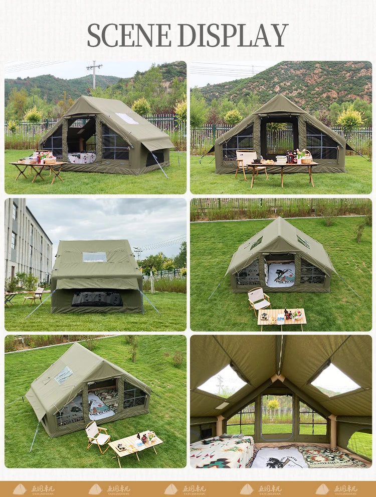 Waterproof Family Glamping Tent  Luxury Large Inflatable Camping Tent