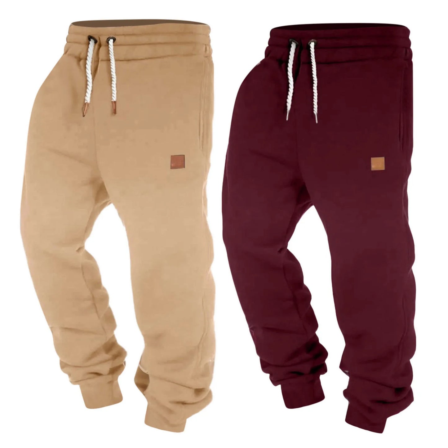 Solid Color Loose Sweatpants Sportswear Drawstring Leisure Athletic Casual Daily Wear Autumn Winter Tracksuit Men'S Pantalones