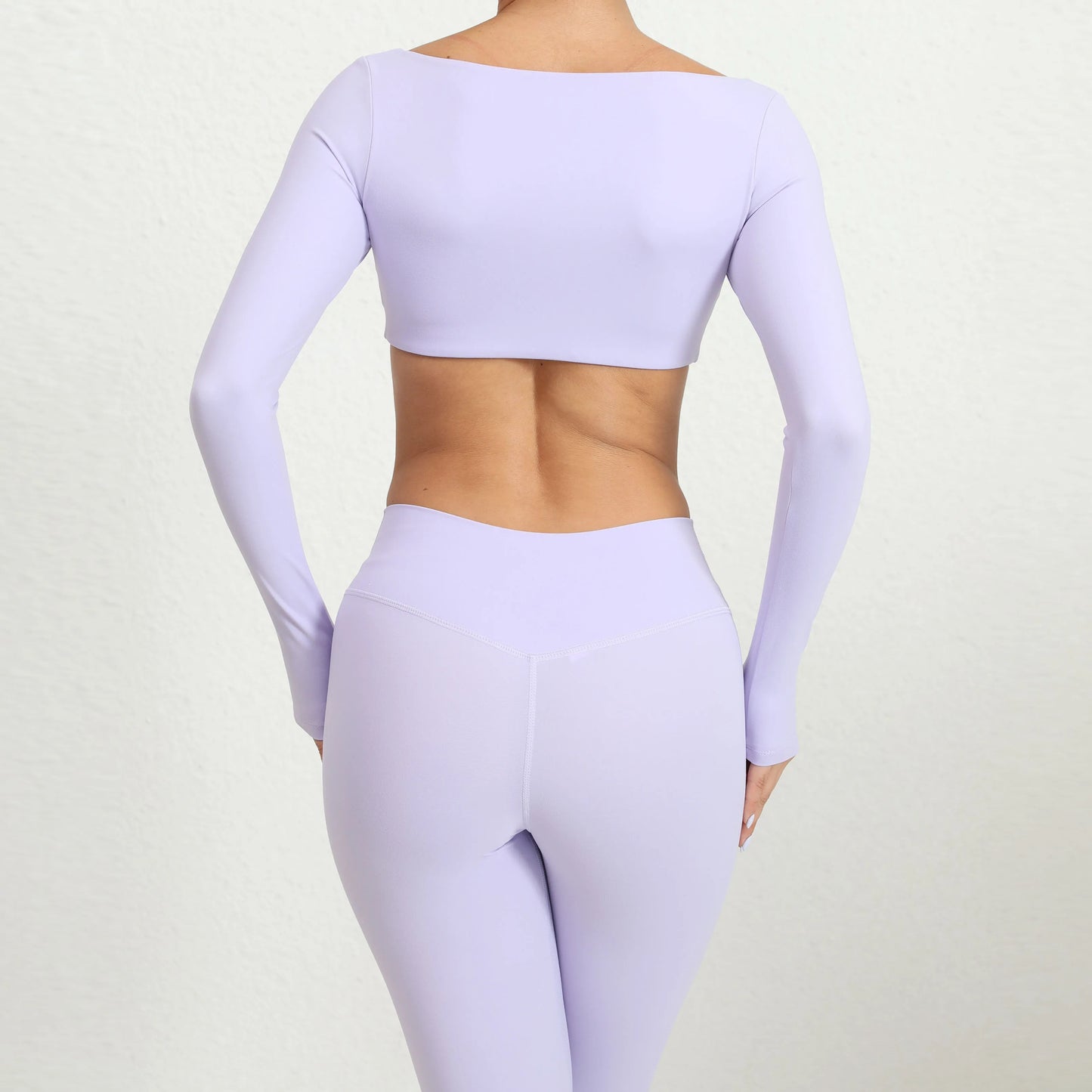 Women Tracksuit Yoga Set 2PCS Sportswear Workout Clothes Athletic Wear Gym Legging Fitness Bra Crop Top Long Sleeve Sports Suits