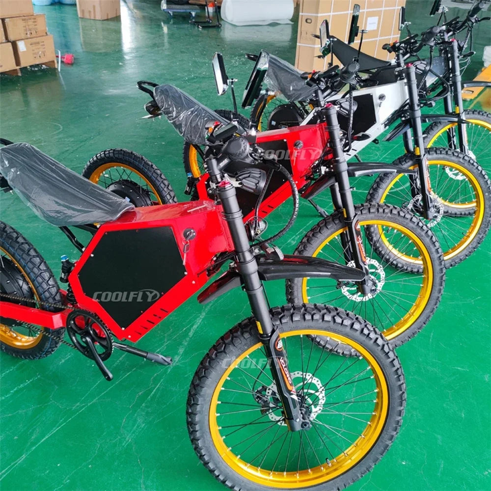 Luxury quality 2000w 3000w 5000w 8000w 12000w 72V 41.6Ah Mountain E Bike 120kmh Dirt Electric Bicycle With 4 Colors frame