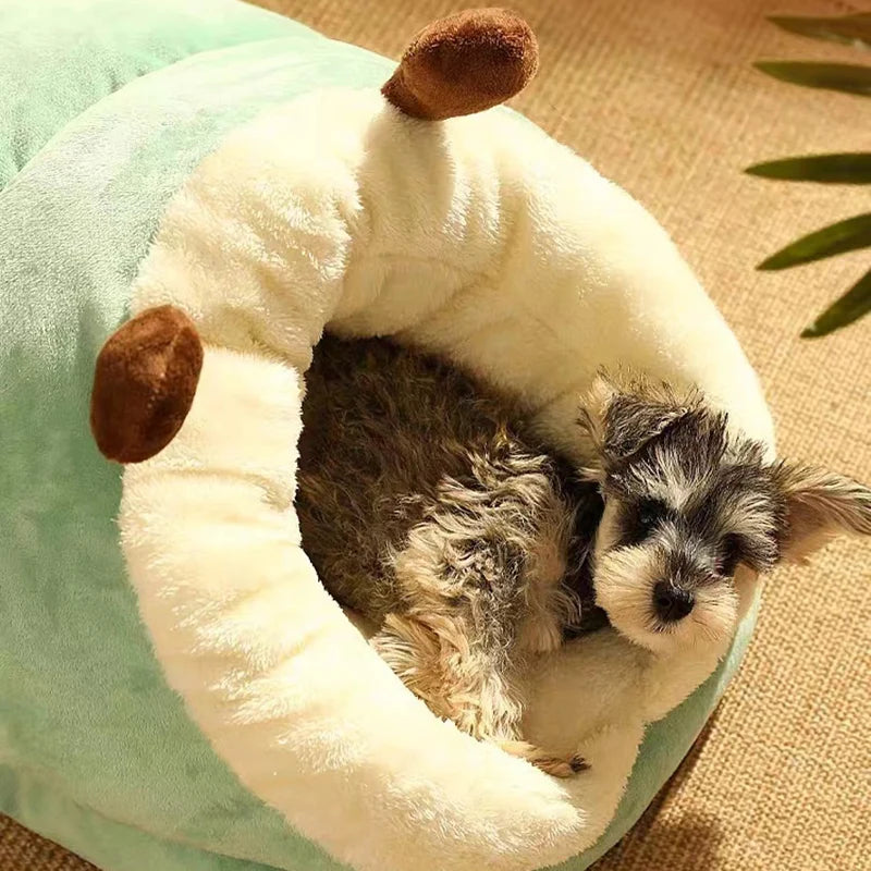 Warm Small Dog Kennel Bed Breathable Dog House Cute Slippers Shaped Dog Bed Cat Sleep Bag Foldable Washable Pet House