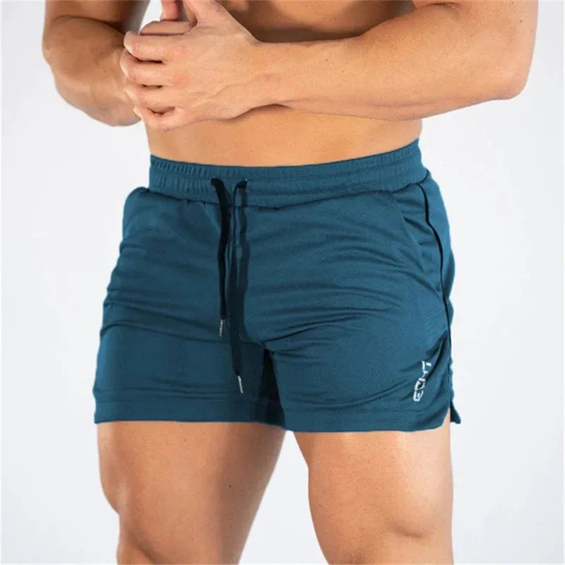 2023 NEW Fitness Sports Shorts Man Summer Gyms Workout Male Breathable Mesh Shorts Casual Beach Short Pants Men Sportswear