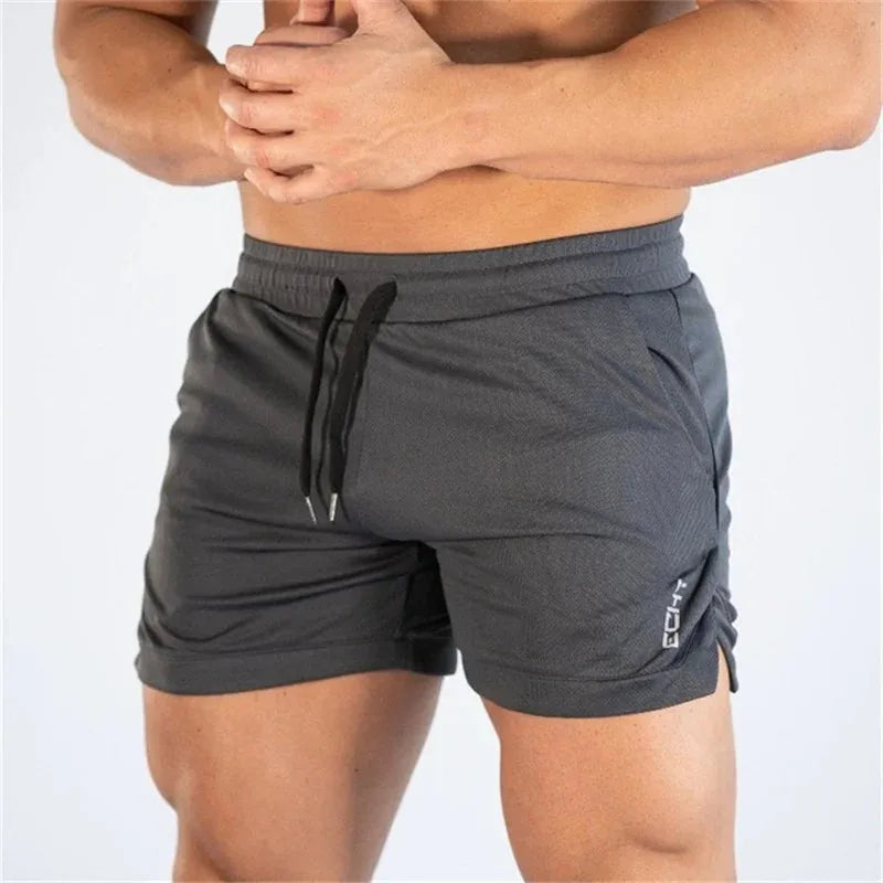 2023 NEW Fitness Sports Shorts Man Summer Gyms Workout Male Breathable Mesh Shorts Casual Beach Short Pants Men Sportswear