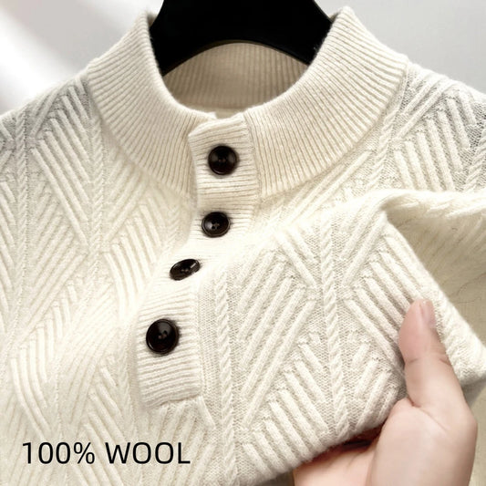 wool pullover luxury mens white winter sweater 2024 fashion men sweaters red clothes designer button cashmere knitted streetwear