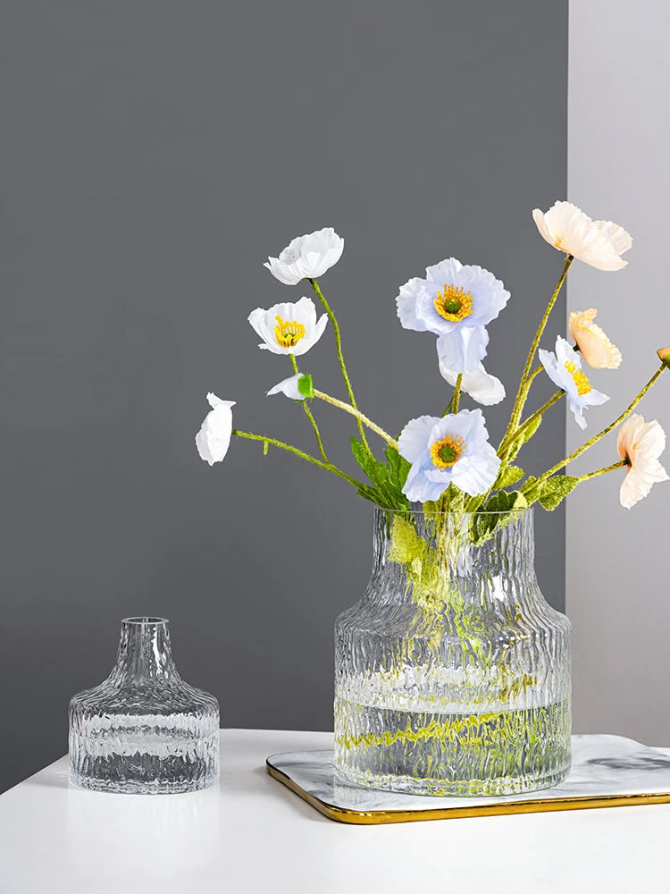 Modern Crystal Glass Vase Crafts Countertop Hydroponic Flower Vase Flower Arrangement Container Wedding Living Room Decoration