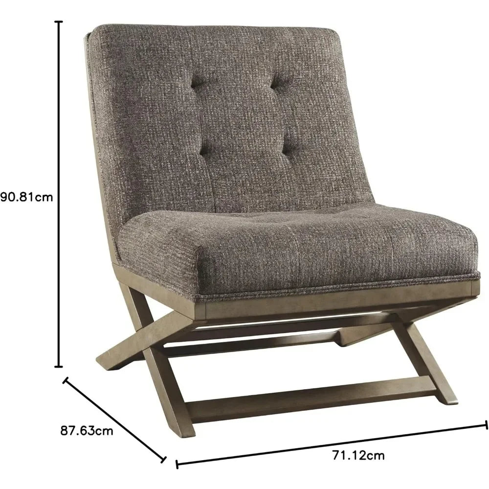 Coastal Tufted Accent Chair, Relax on foam cushions wrapped in a polyester blend upholstery, CHIC DETAILS, Grayish Brown