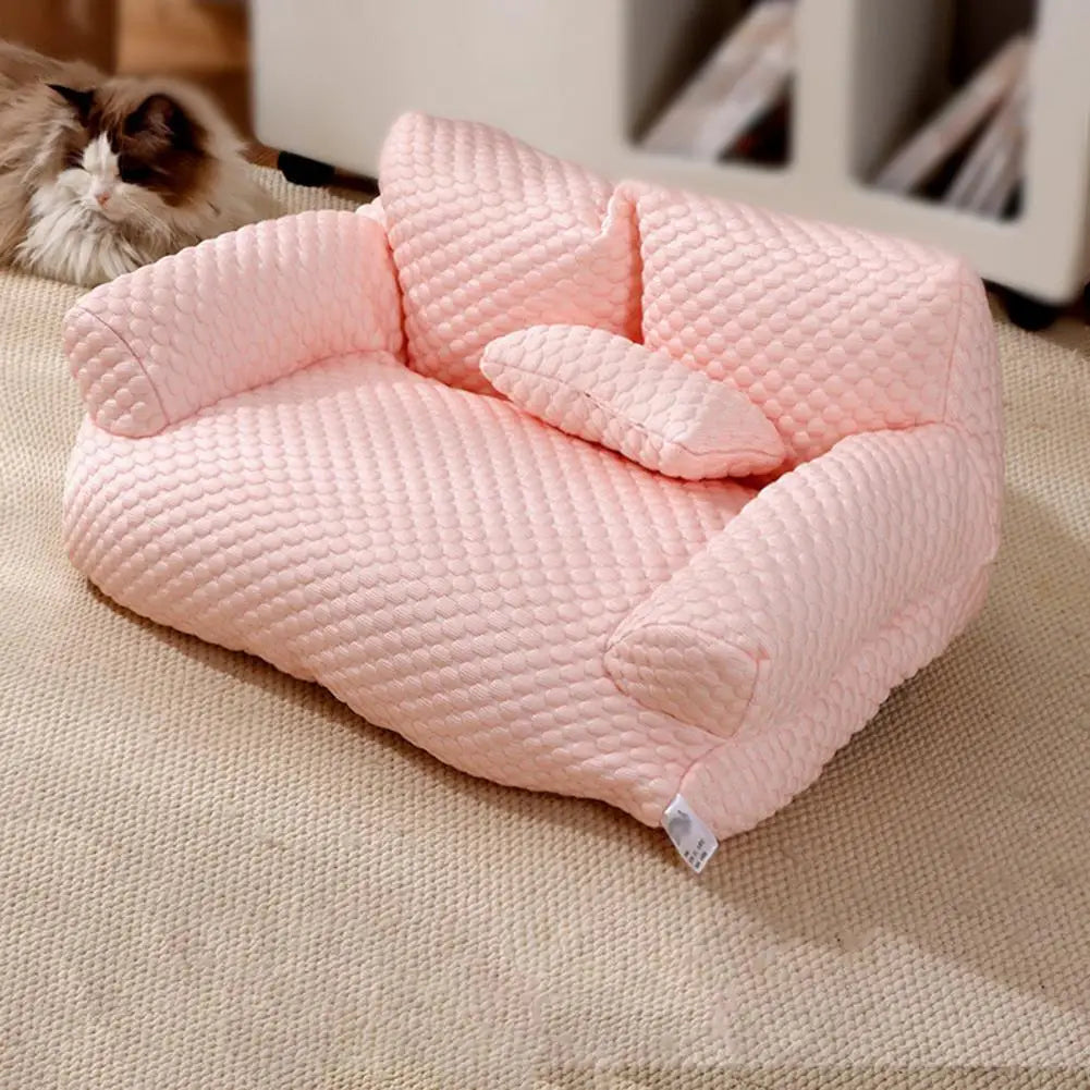 Season Pet Bed Pet Sofa Bed Ice Silk Pet Bed Set for Small Medium Dogs Cats Summer Sleeping Comfort for Furry Friends Thick