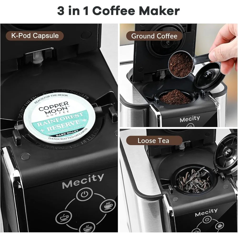 Coffee Maker 3 in 1 Single Serve Coffee Machine, Compatible with K cup Capsules, Instant Coffee Pot