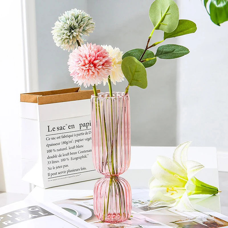 Nordic Glass Vase Small Glass Vases Flower Arrangement Home Decoration Accessories Modern Living Room Glass Ornament