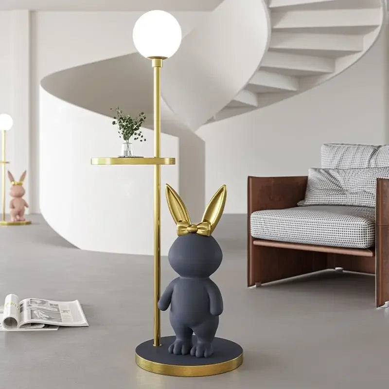 Nordic Modern Rabbit Table LED Floor Lamp for Living kids Children‘s room Bedroom Coffee Bedsidecorner Ambient Night LIght