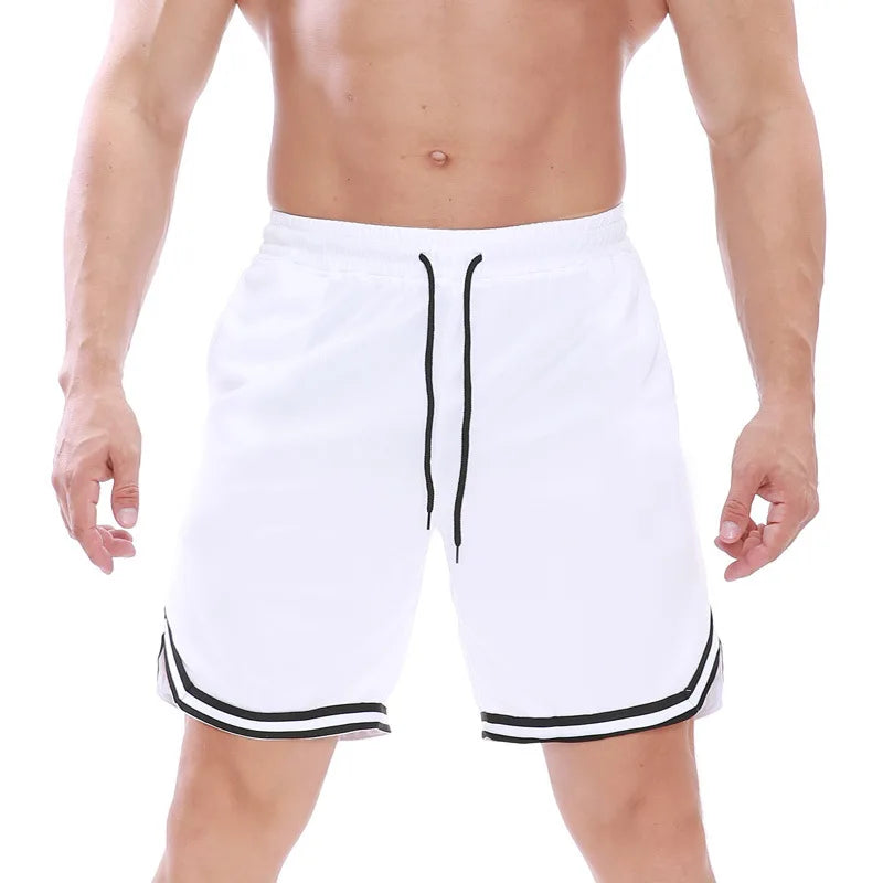 Summer Mesh fabric Men's Clothing Basketball And Football Shorts Male Black White Sport Running Jogging Fitness Sweatpants M-3XL