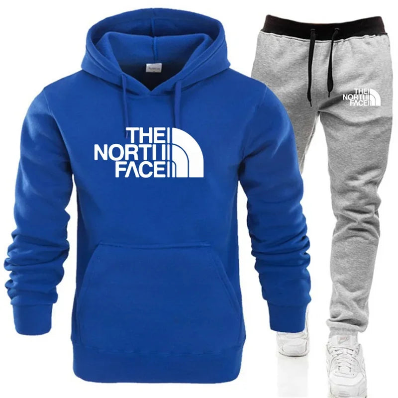 Winter Hoodie Sets Men Fashion Fleece Red Hoodies Black Brand Pants Casual Jogger Suit Tracksuit Sweatshirt Woman Pullover