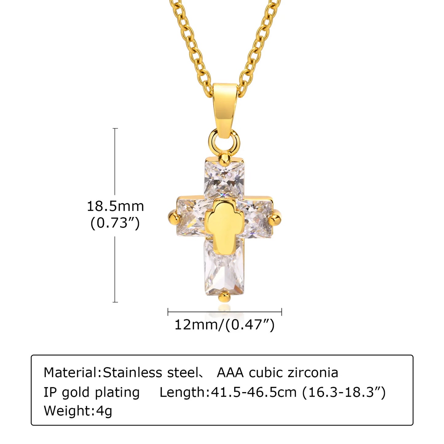 Cubic Zirconia Crucifix Cross Neckalce for Women Simple Layered Jewelry