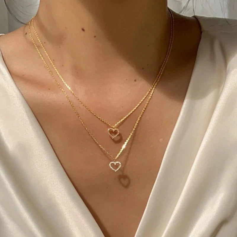 2025 Trend Elegant Jewelry Crystal Circle Pendant Necklace Golden Color Unquie Women Fashion Necklace Wholesale