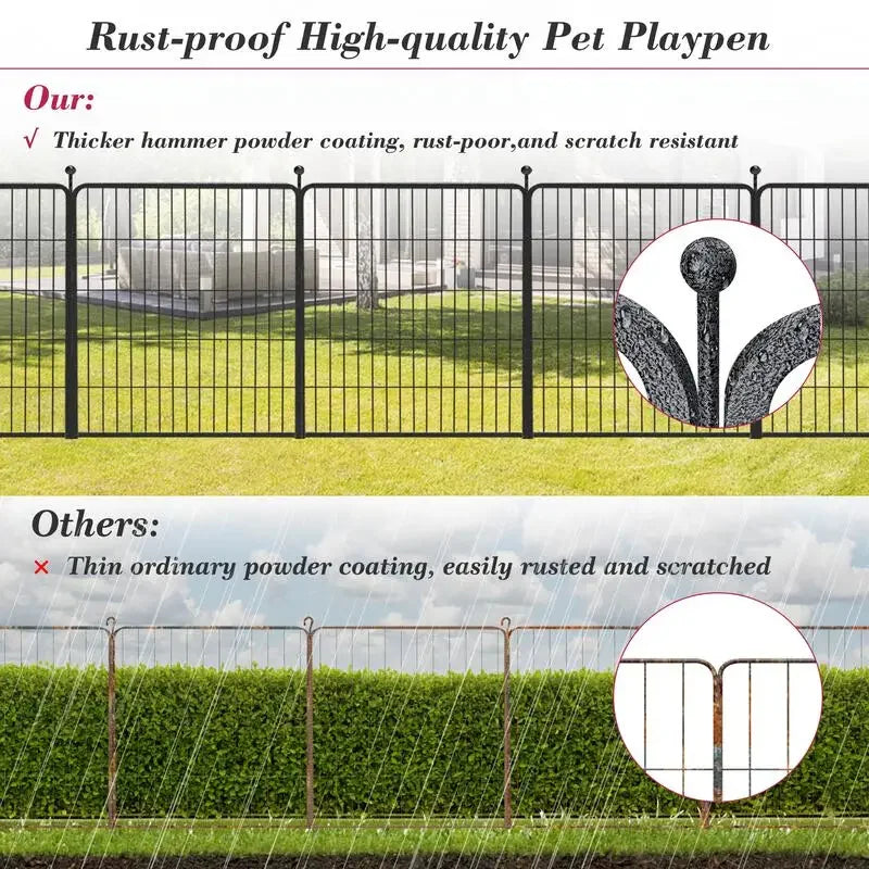 Dog Playpen Outdoor Pet Dog Fence Metal Fence with Door Folding Dog Kennel Dogs Playpen Pet Fence for RV Camping Yard 32" Height