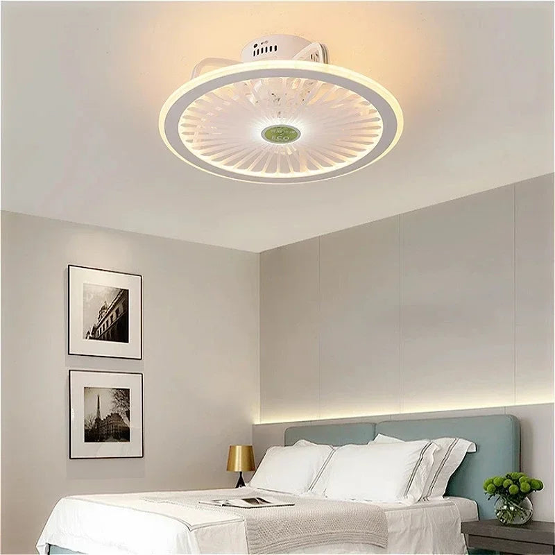 NEW Intelligent Ceiling Fan Light Acrylic Bluetooth Music Light Creative Ventilador Study Restaurant Celing Fan with Light fans