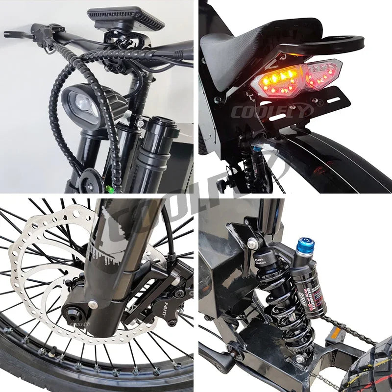 Luxury quality 2000w 3000w 5000w 8000w 12000w 72V 41.6Ah Mountain E Bike 120kmh Dirt Electric Bicycle With 4 Colors frame