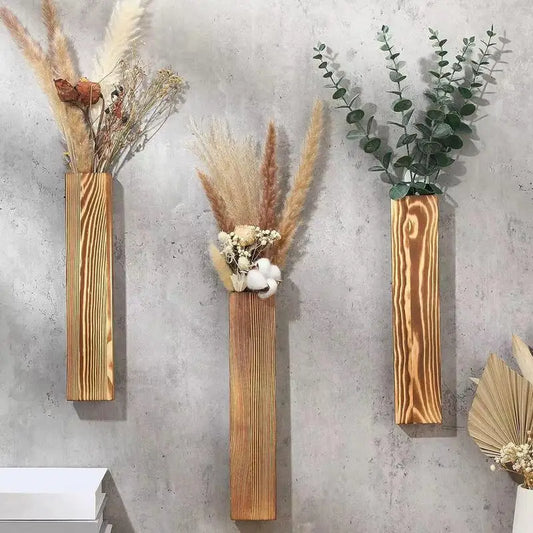 Wall Planter Wall Plant Pocket Vase Wood Wall Planter Indoor Hang Vase for Dried Flowers Wall Plant Holder for Living Room