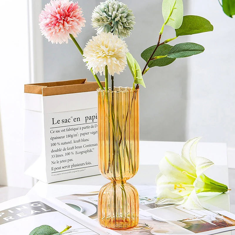 Nordic Glass Vase Small Glass Vases Flower Arrangement Home Decoration Accessories Modern Living Room Glass Ornament