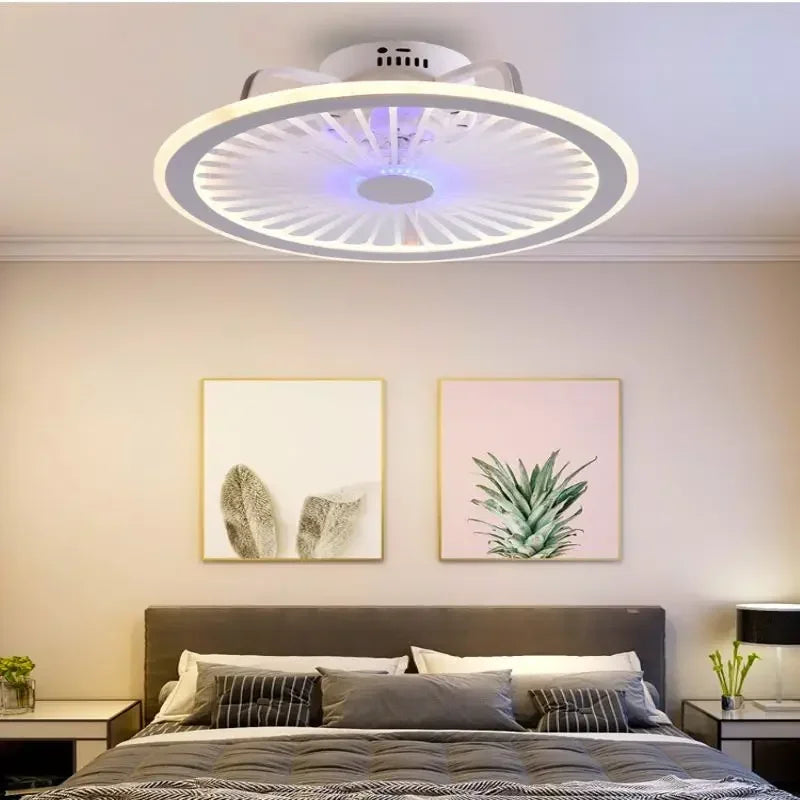 NEW Intelligent Ceiling Fan Light Acrylic Bluetooth Music Light Creative Ventilador Study Restaurant Celing Fan with Light fans