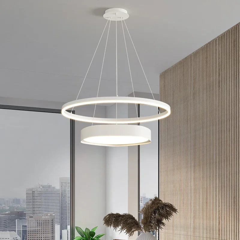 Nordic Post-modern Round Led Dining Hall Pendant Lamp Modern Simple Design Creative Study Minimal Lamp Bedroom Lamp