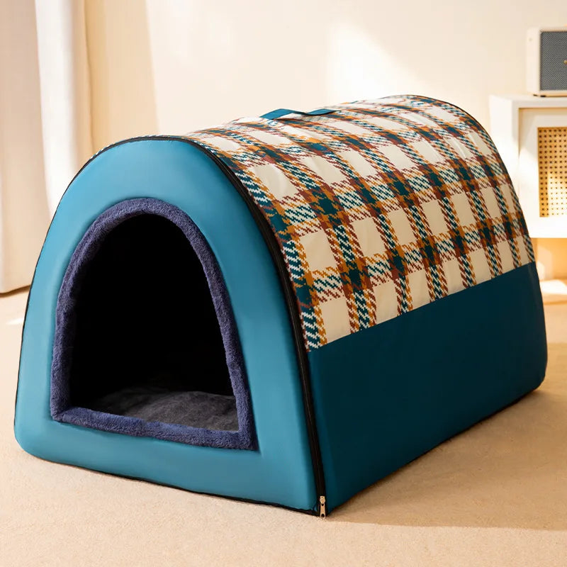 Removable Dog Warm House Washable Pet bed for Large Medium Dogs Travelling Portable Dot Print Flower Pet House Sleeping Bed