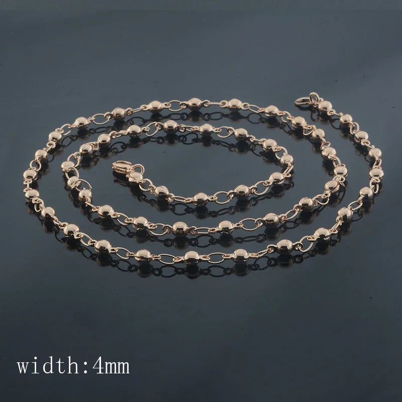 10 Style 50cm 60cm Men Women Necklace 585 Rose Gold Color ChainJewelry