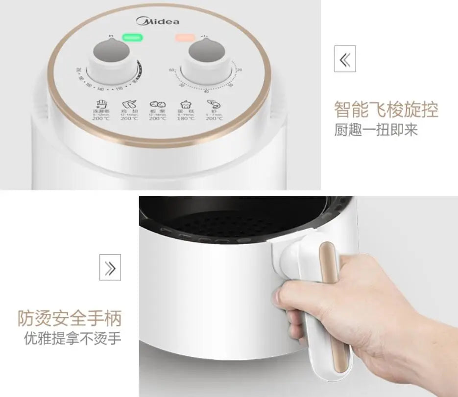 Electric pan cake machine airfryer Midea household Air Fryer Home Multifunctional 1.5L Non-Stick Pot home Chip Maker ZY1501