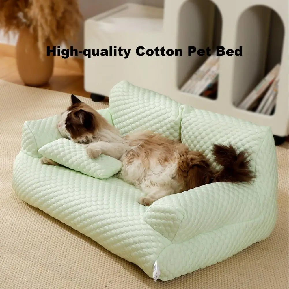 Season Pet Bed Pet Sofa Bed Ice Silk Pet Bed Set for Small Medium Dogs Cats Summer Sleeping Comfort for Furry Friends Thick