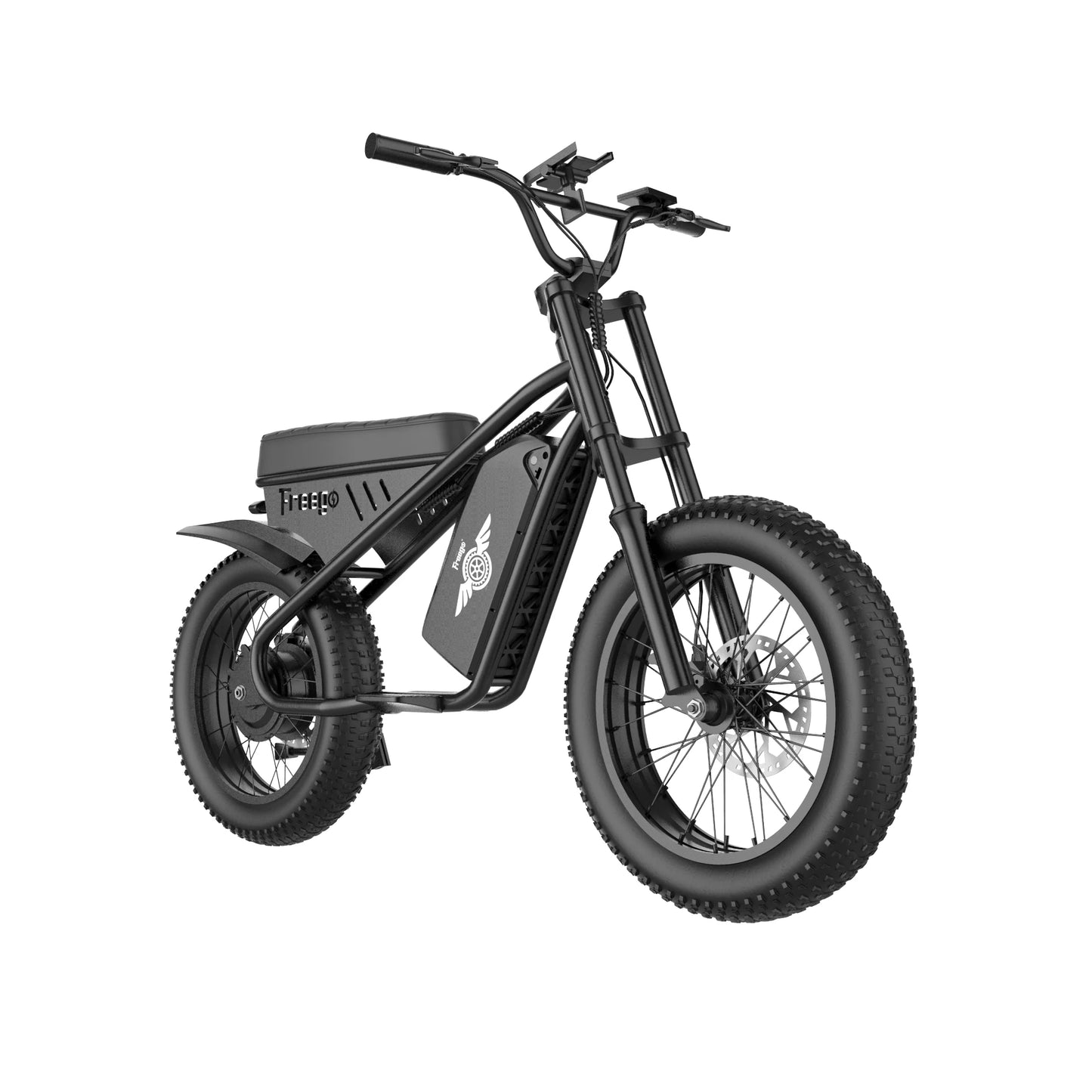 Freego Mini Electric Dirt Bike for Kids Adults ebike 800W(Peak) Motor 48V 10.4Ah 16" x3 Fat Tire Electric Motorcycle e bike