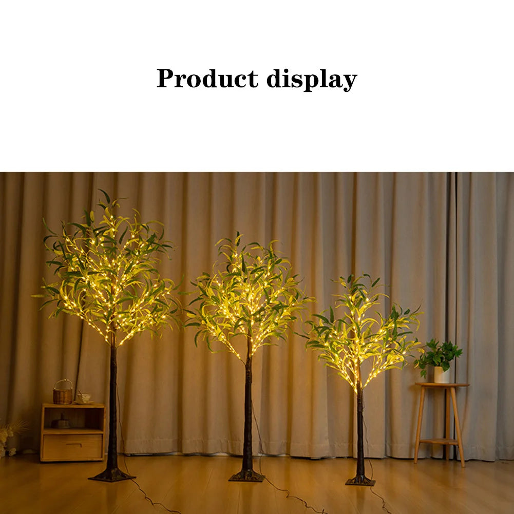 PVC 4.9FT/5.2FT 100 LED Lighted Eucalyptus Tree LED Tree With Switch IP44 Waterproof Artificial USB Winter Trees For Home Yard