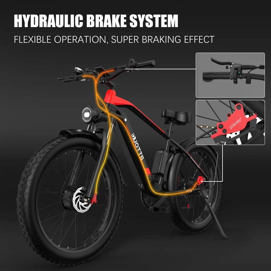 EU Stock Electric Bicycle 20AH Battery 750W*2 Dual Motors 26*4.0 Fat Tires E Bike 100km Range Off-road Mountain Electric Bikes