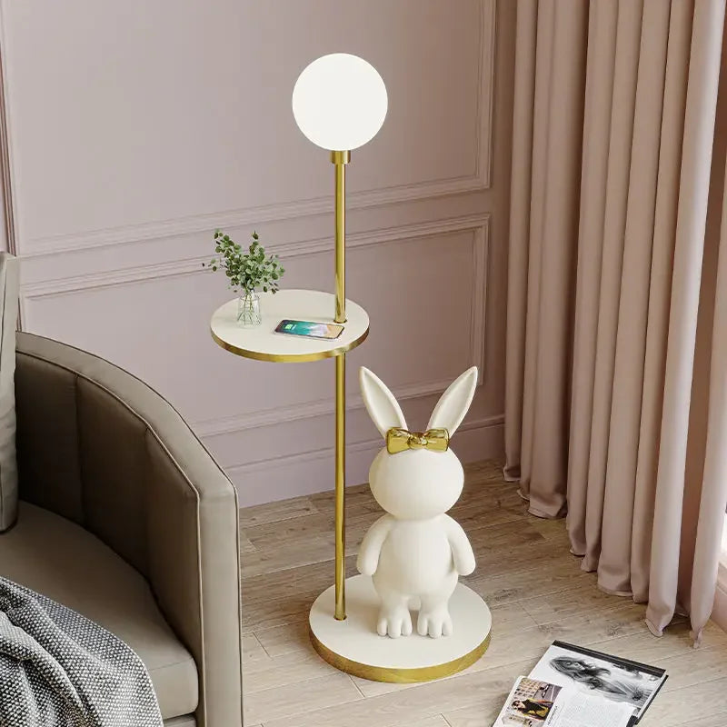 Nordic Modern Rabbit Table LED Floor Lamp for Living kids Children‘s room Bedroom Coffee Bedsidecorner Ambient Night LIght