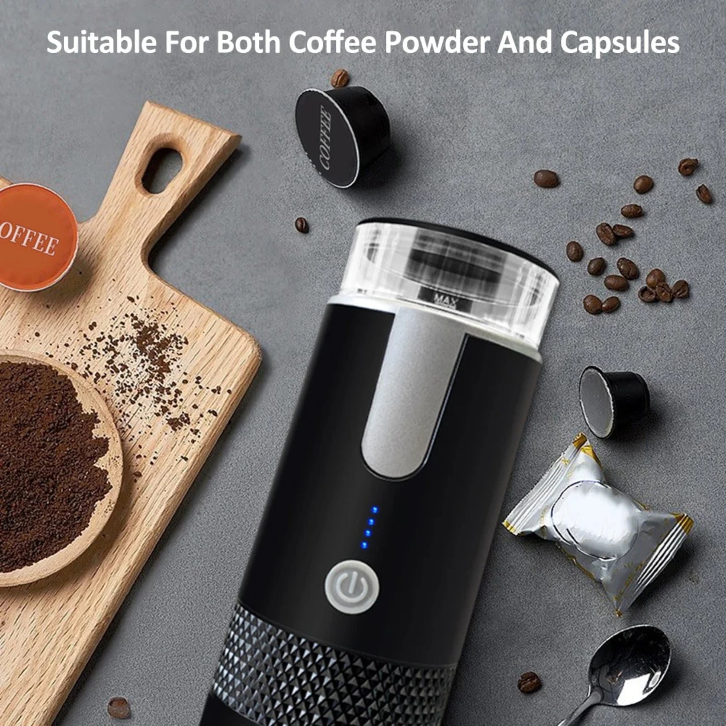 NEW Compact and Convenient Mini Rechargeable Wireless Portable Espresso Coffee Maker Machine for Car Office Travel - Capsule-Com