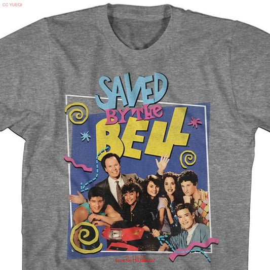 Saved By The Bell Cast group Photo Adult Athletic Heather T Shirt long or short sleeves